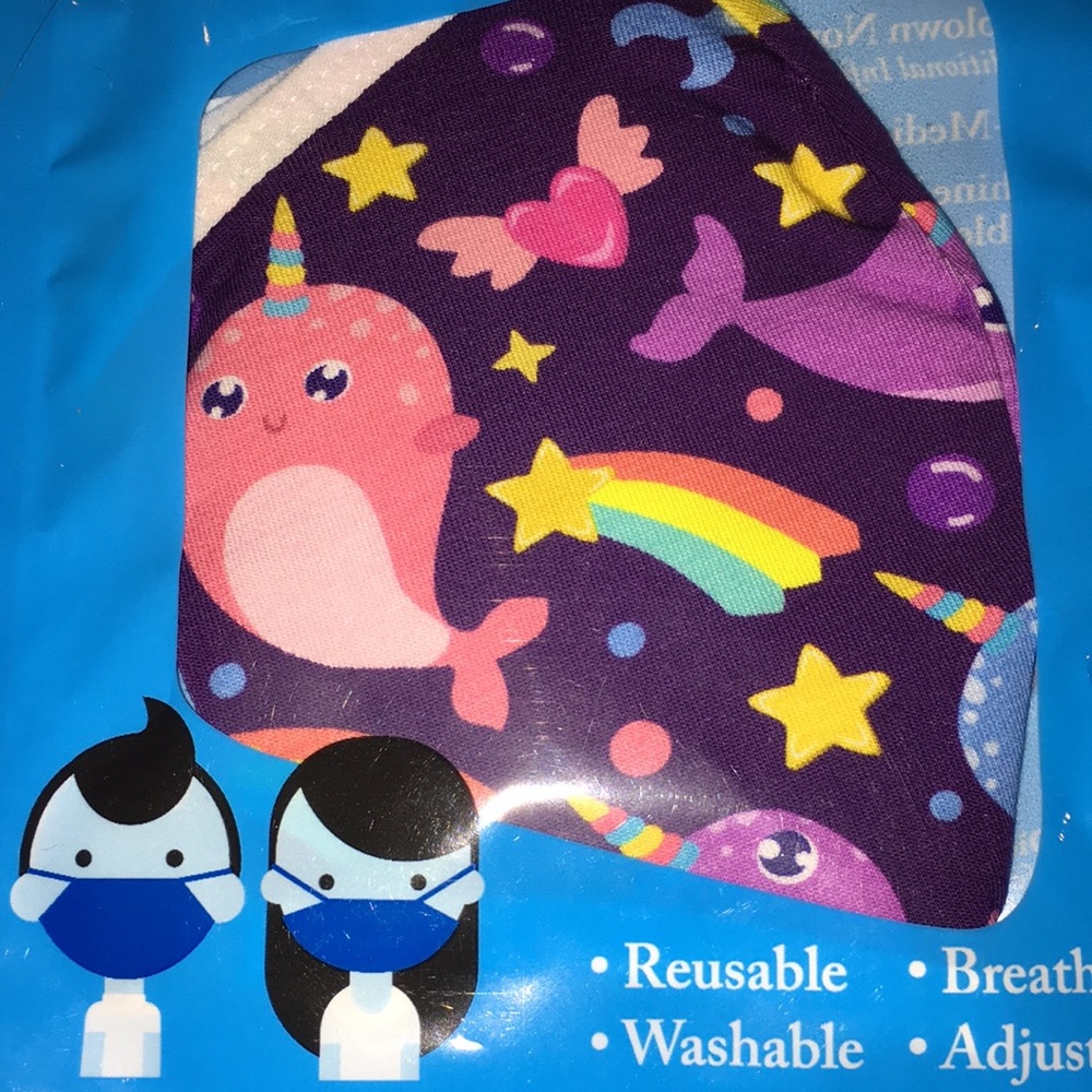 YOUTH KIDS Mask Whale party hat narwhal ? Rainbow